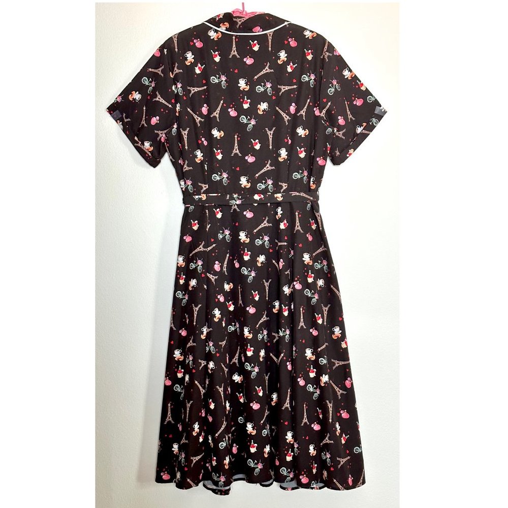 Ooh La La très adorable Paris print Dress ~ pockets ~ retro vintage - Picture 4 of 9